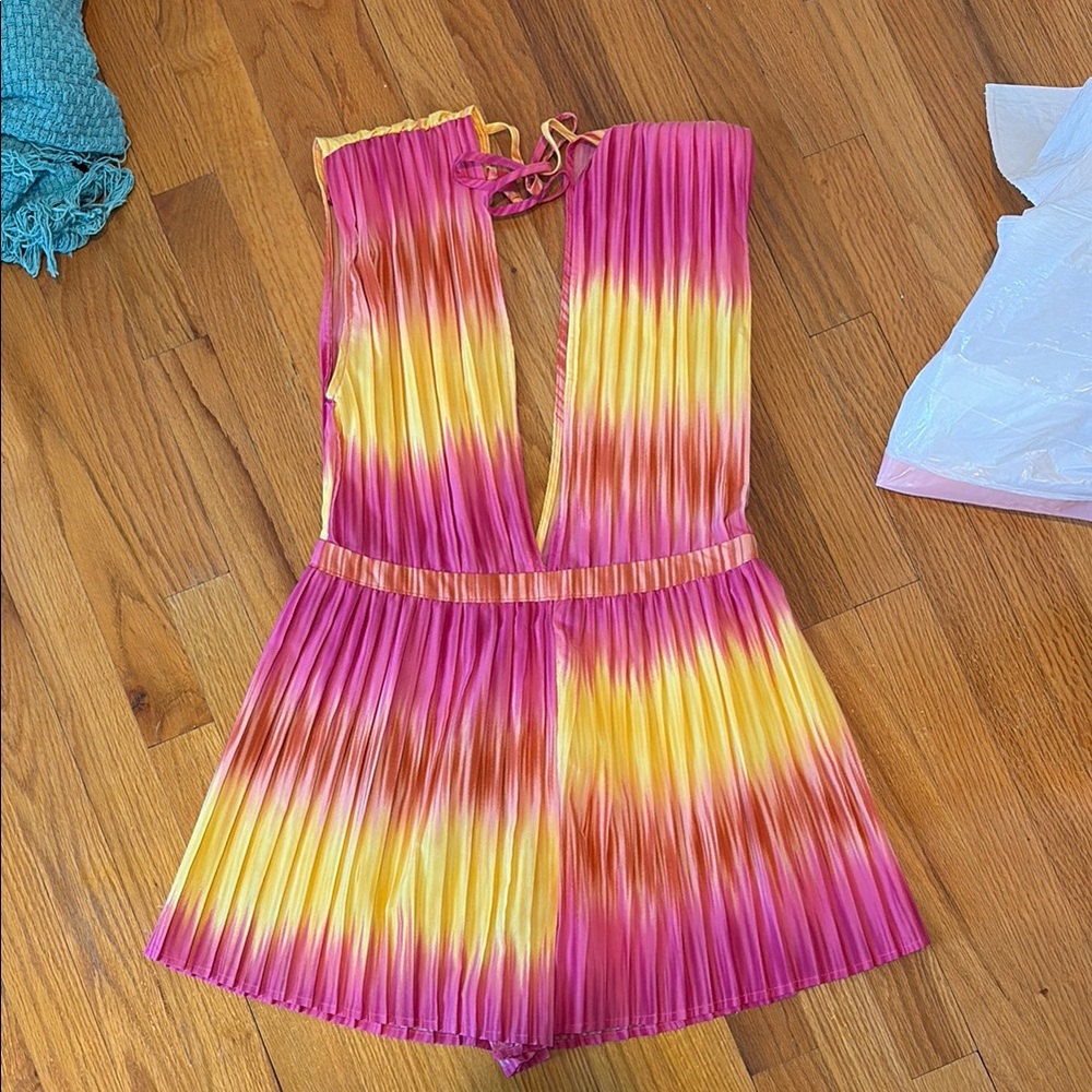 Vibrant Pink and Yellow Romper